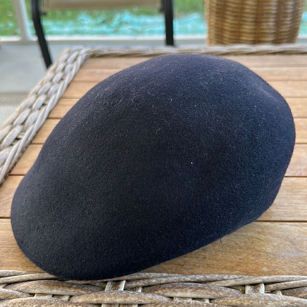 Navy Blue Wool Newboy Hat M